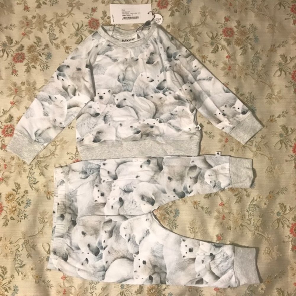 Molo Polar Bear Sweatshirt & Sweatpants - 12M